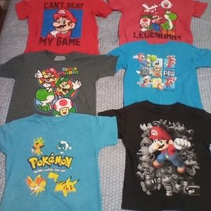 Super Mario & Pokemon T-shirts (x6)